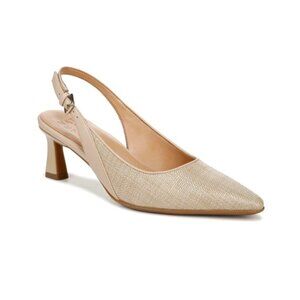 Naturalizer Taupe Cream Woven Pointed Toe Slingback Heels Size 7 New